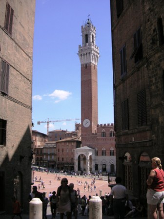 Piazza del Campo and the Mangia Tower in Siena
