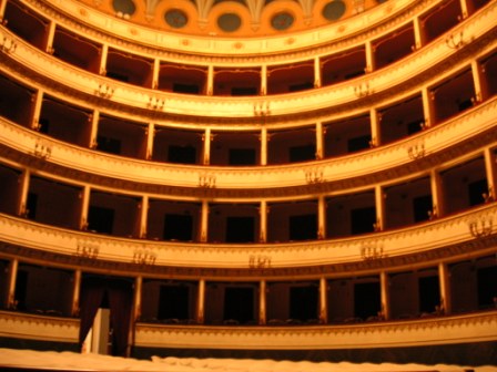 Private boxes in the Teatro (Theatre)