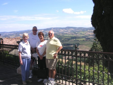 Kaye, Peter, Liz & Rob enjoying the views from Todi