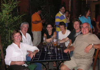 Marilyn, Michael, Alison, Liz, Luke & Rob enjoy a midnight drink during the festival