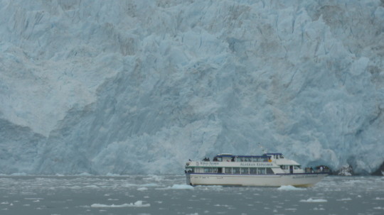 Aialik Glacier in Kenai Fjords National Park.  The cruise boats is 90 feet long so it gives you an idea of the scale of this Glacier.