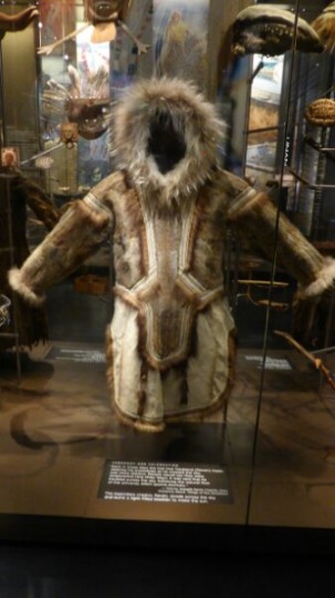 An Eskimo coat made from various animal skins.  Truly a work of art.