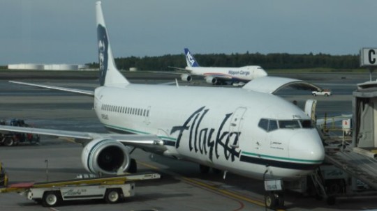 Our jet for the milk run to Wrangell.  Note the filled in windows at the front of the plane.  This was also a cargo plane.